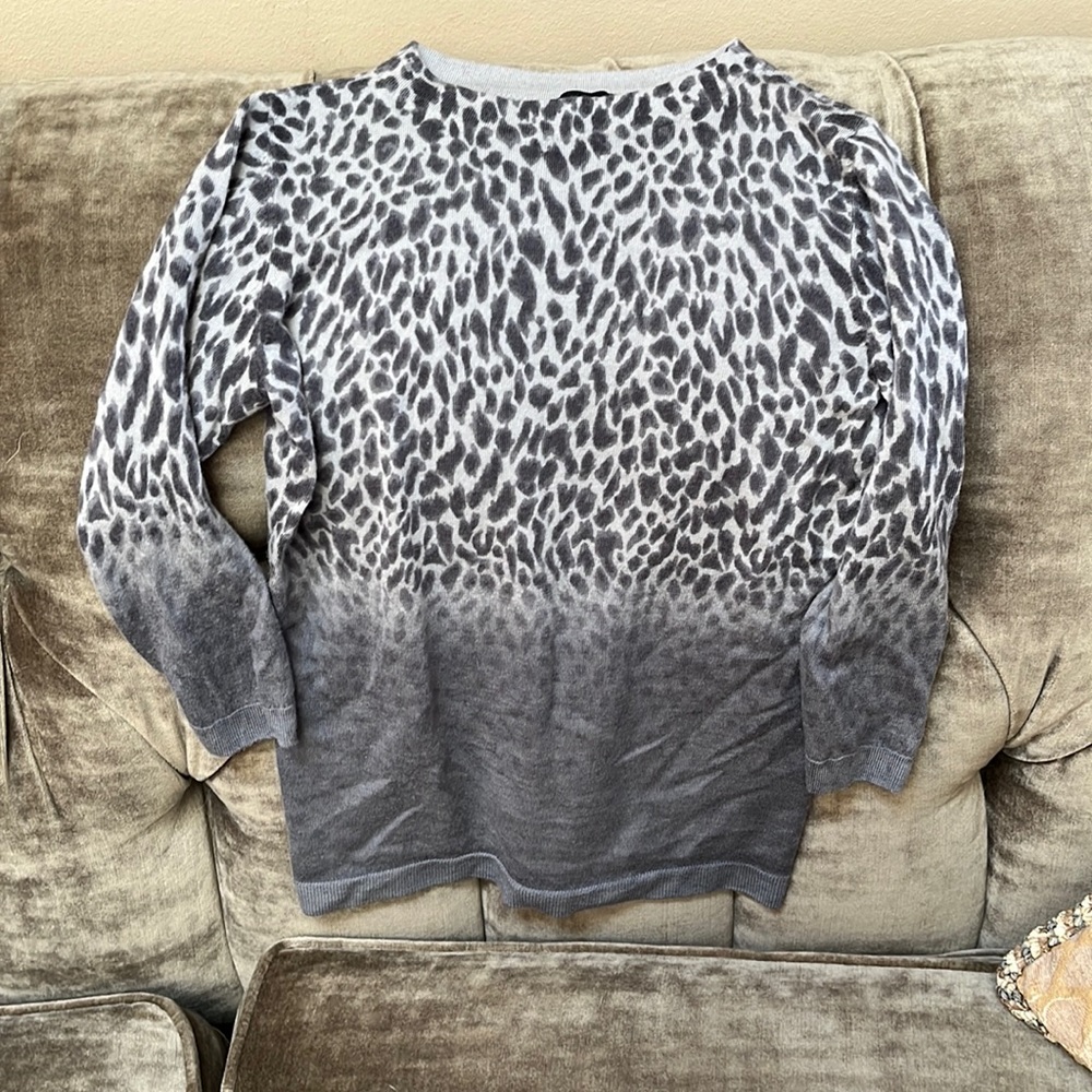 Talbots wool animal print top